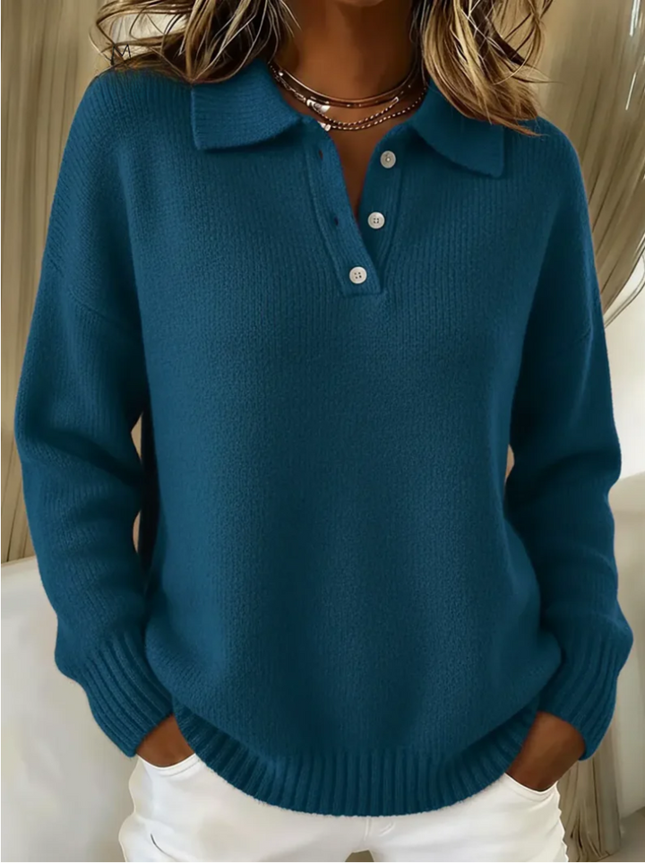 Penelope | Soft Knit Polo Sweater